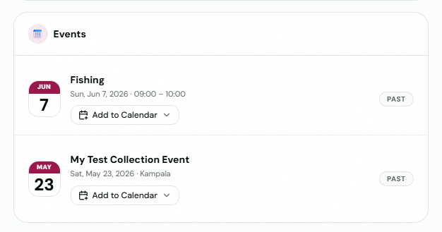 Events & RSVPs Screen Preview