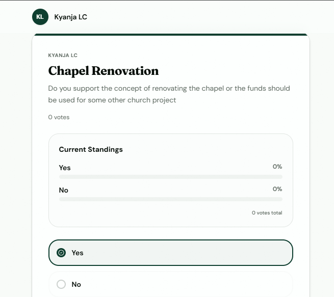 Interactive Polls Screen Preview